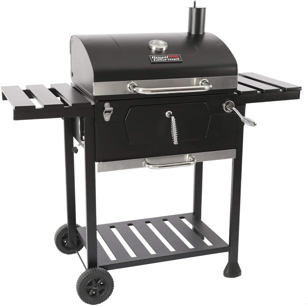 Royal Gourmet CD1824E 24Inch Charcoal BBQ Grill, Black Meat Smokers